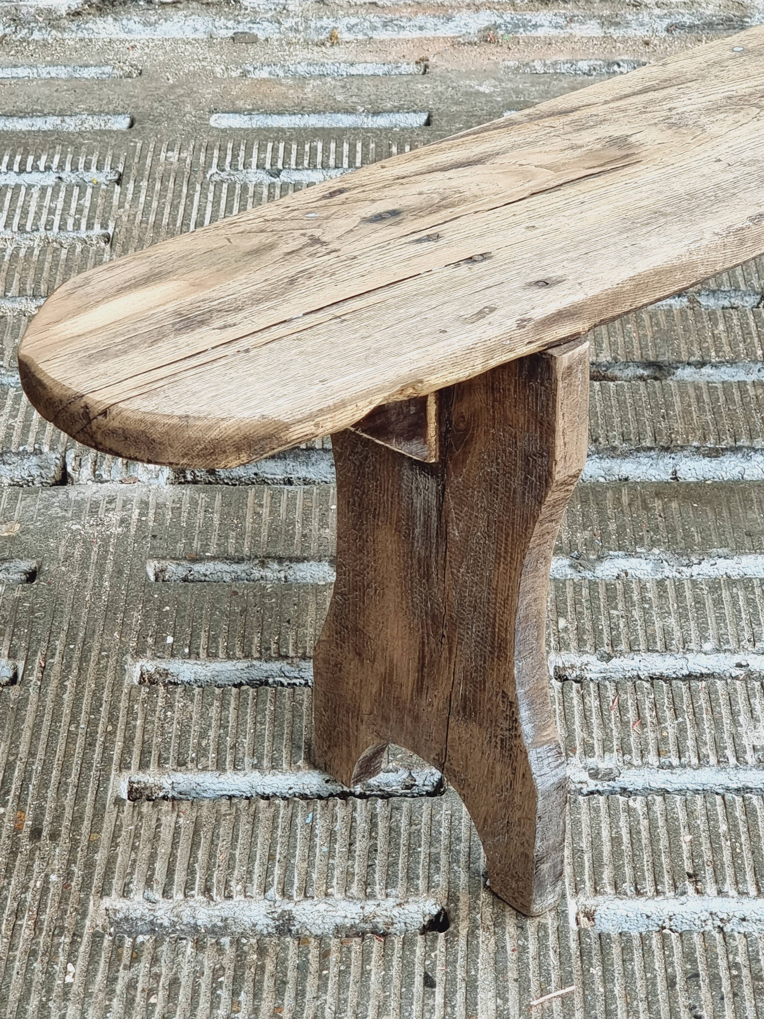 Vintage wooden bench, side table
