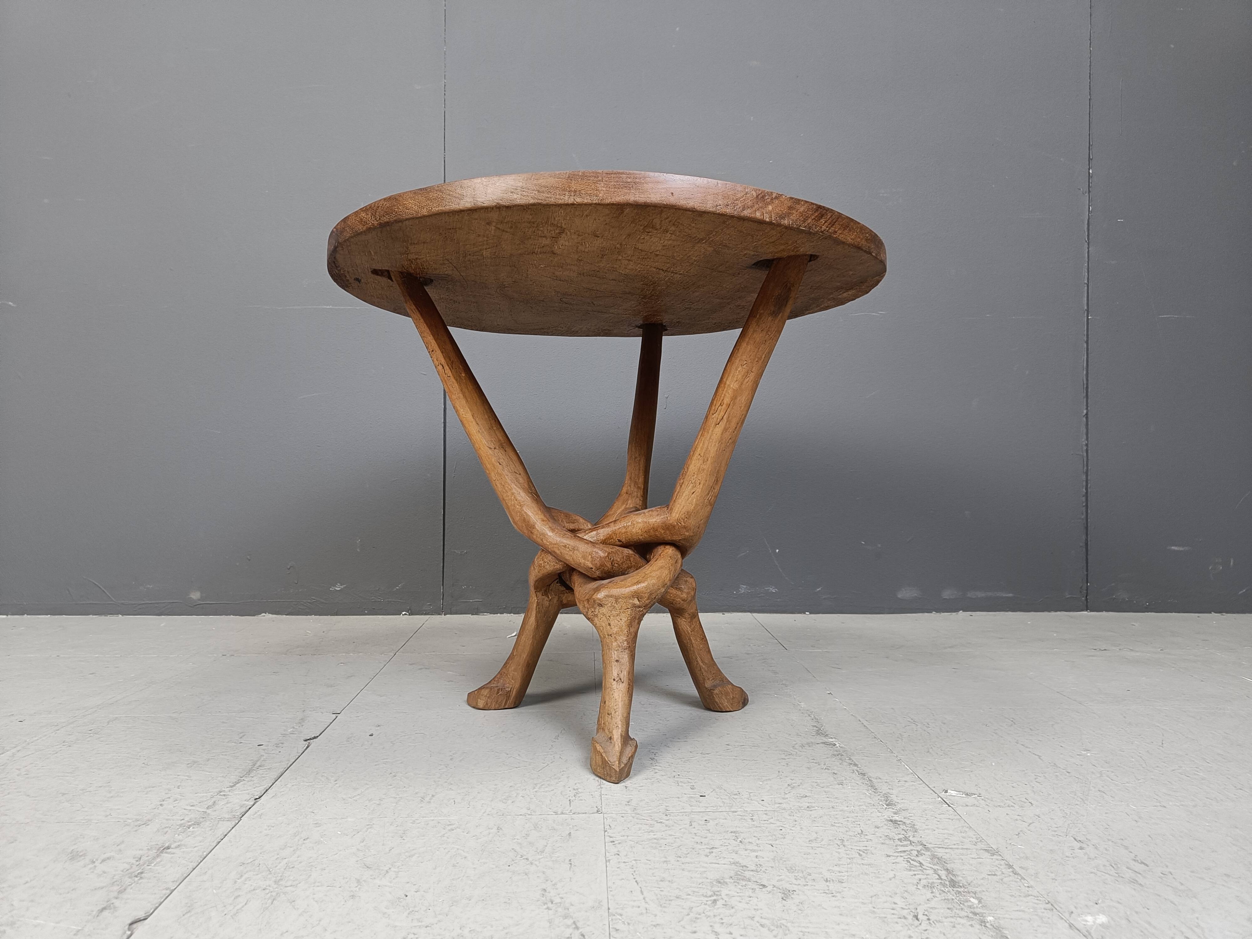 Vintage tribal art side table, 1960s