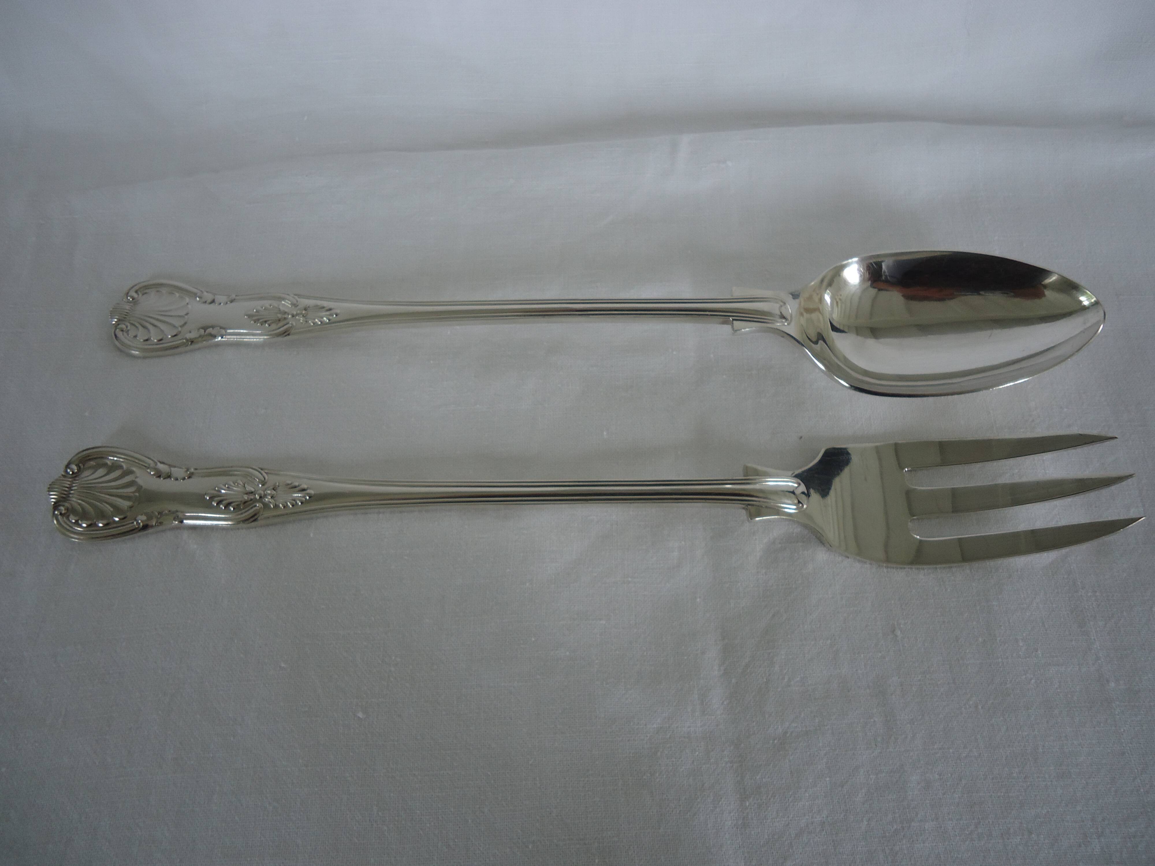 Paire de couverts de service, plaqué argent sheffield england