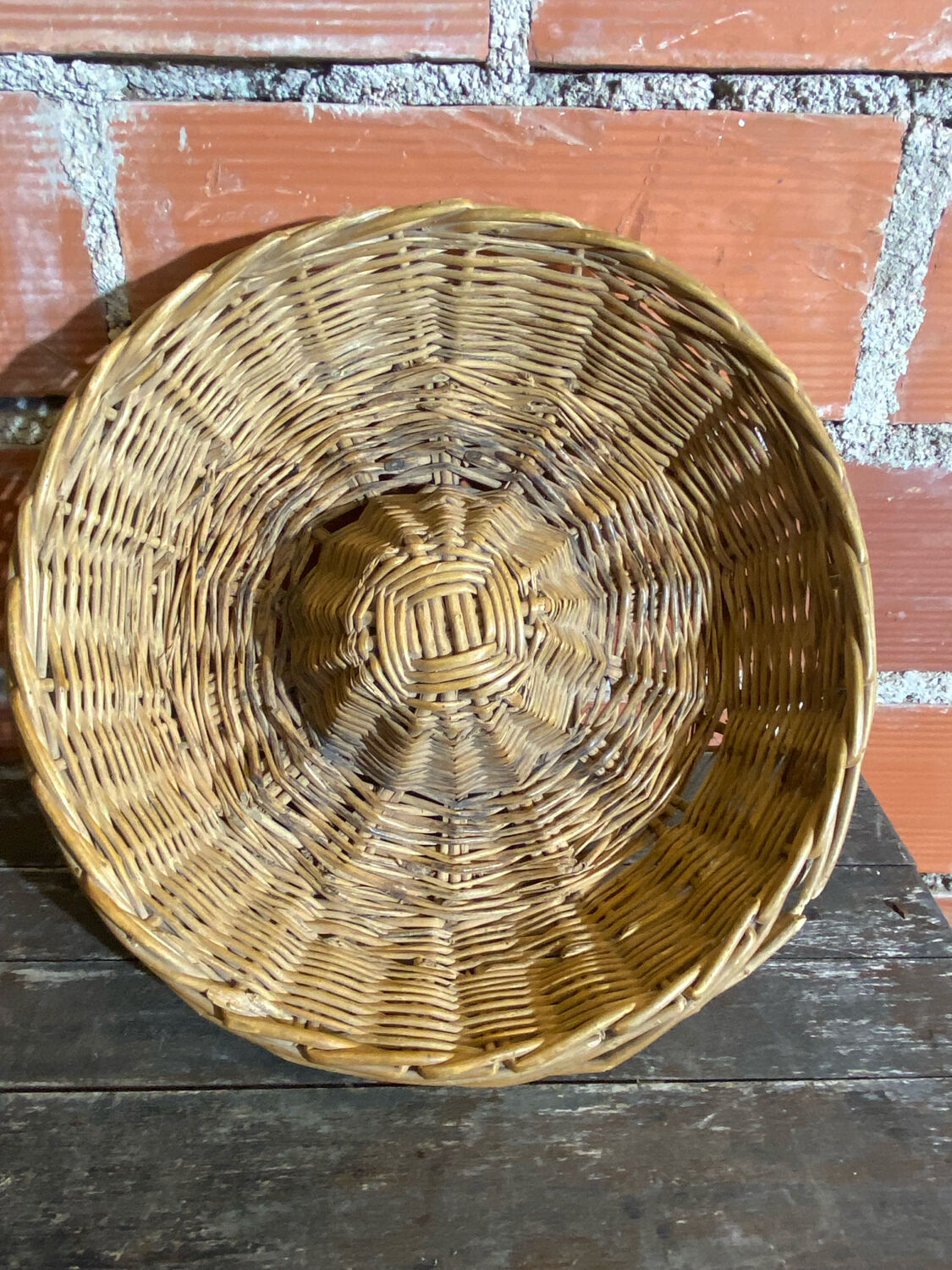Old Basket Rising Bread Dough Wicker Braided Vintage