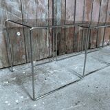 Vintage chrome and smoked glass nesting table