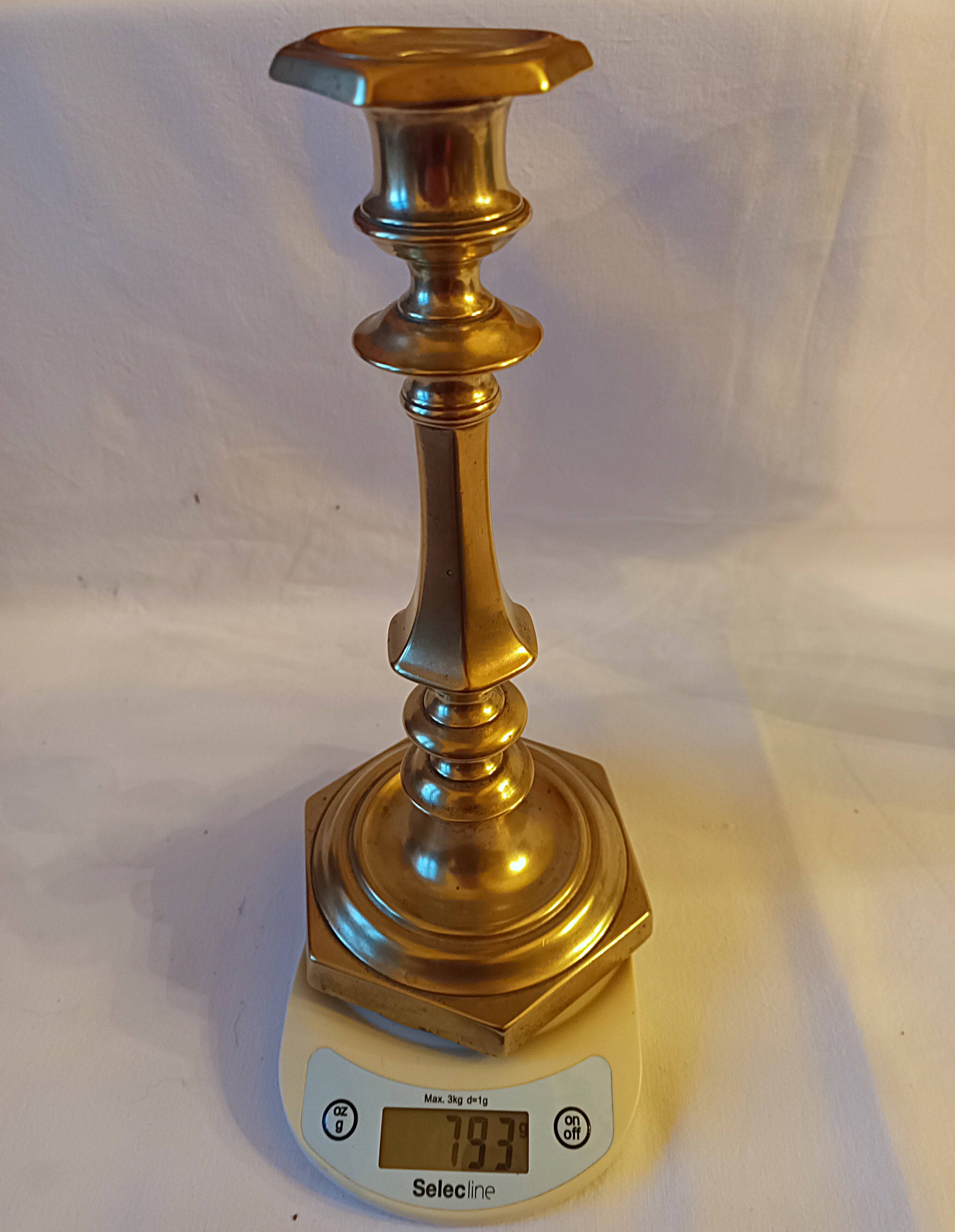 Antique bronze candlestick, 19th century, torch holder, candelabrum.