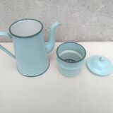Pale green enamelled coffee maker