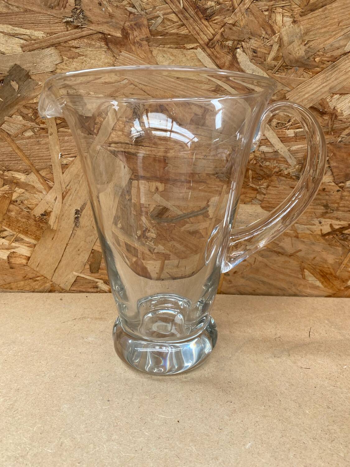 Antique Vintage Clear Blown Glass Pitcher