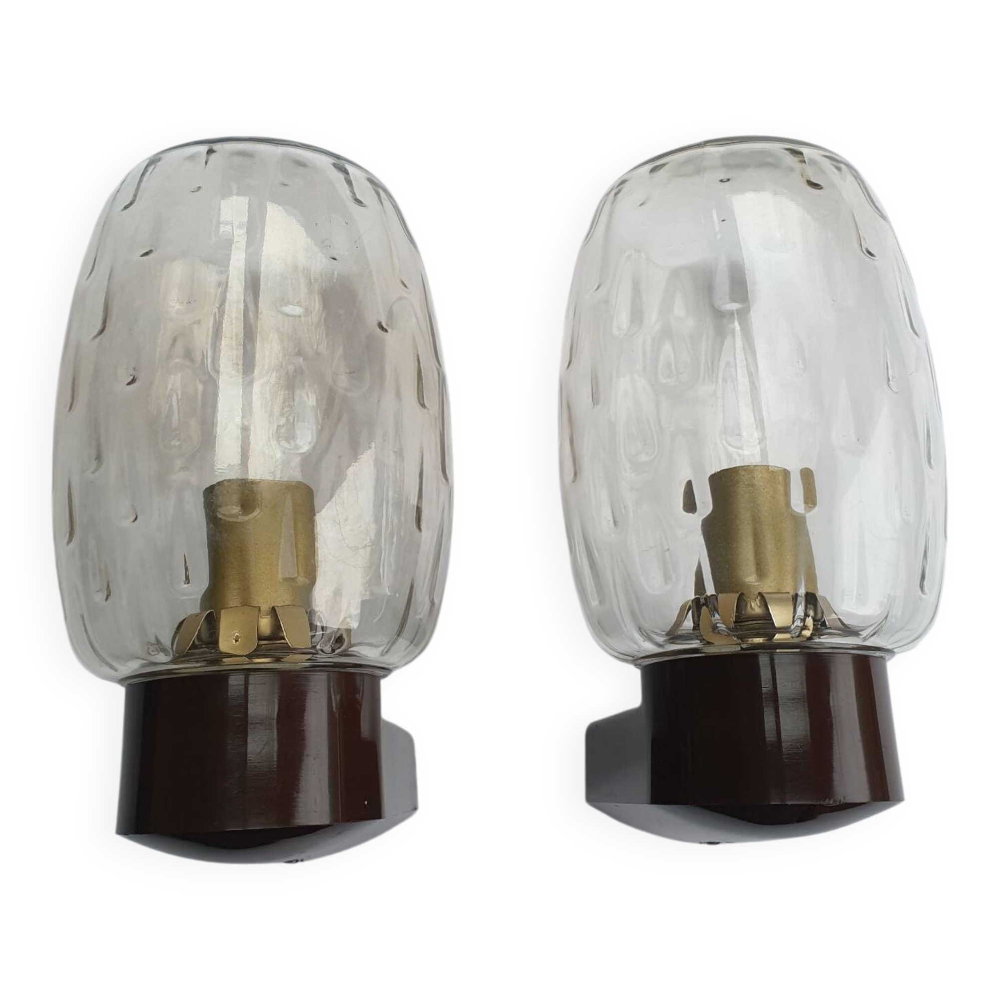 Pair of vintage RZB bathroom wall lights from the 70s in Germany