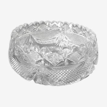 Bowl in cut crystal, diamond tip décor