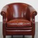 Cognac-Colored Cowhide Leather Club Chair in English Style