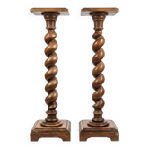 Pair of twisted column side tables in walnut - Napoleon III style