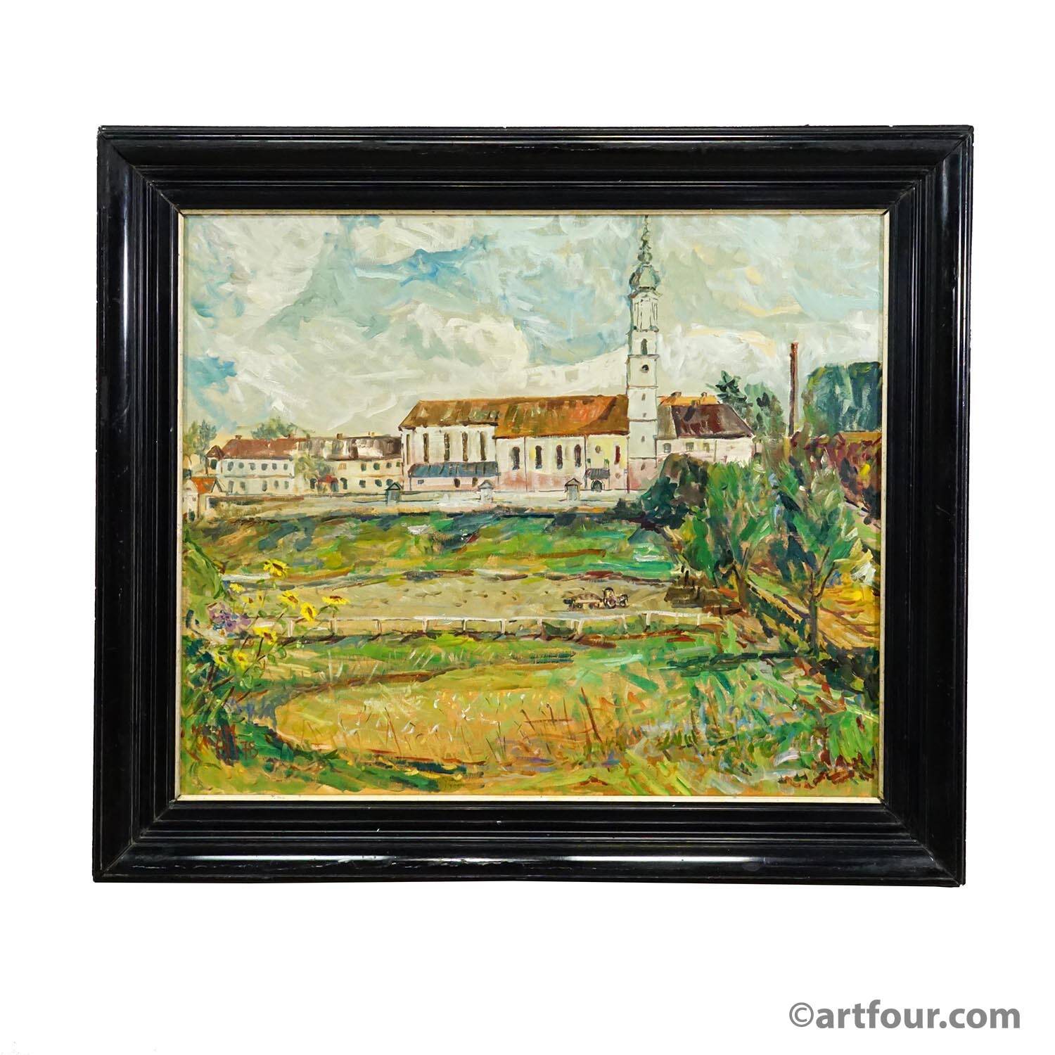 Oil painting by Alexander Michael – Neumarkt St. Veit, 1978