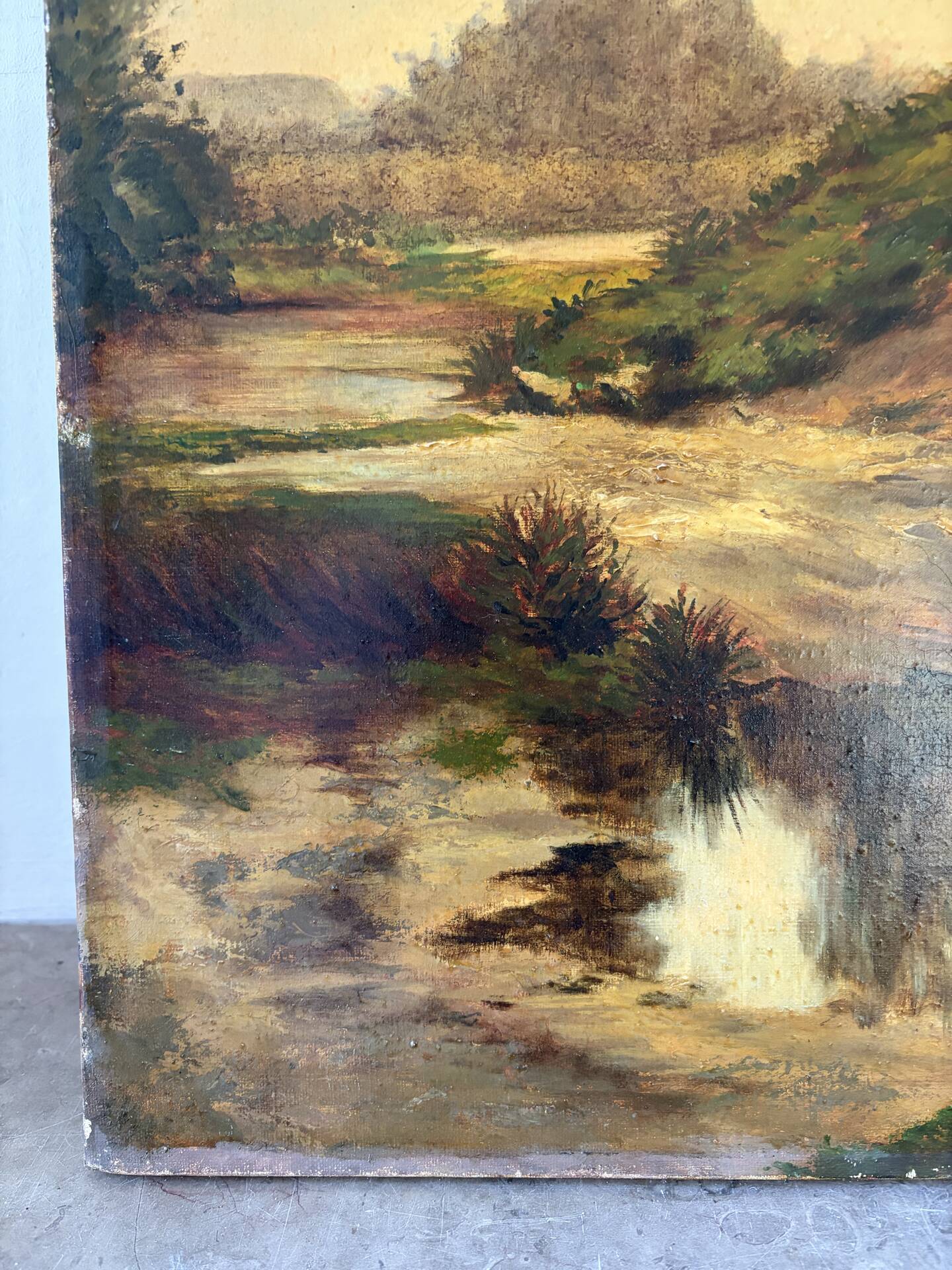 Landscape at the pond, oil on canvas signed André Ricq.