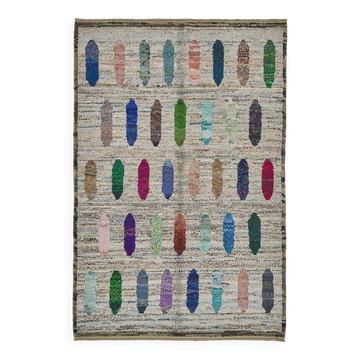 Tapis boho recyclé turc fait main 170 cm x 248 cm
