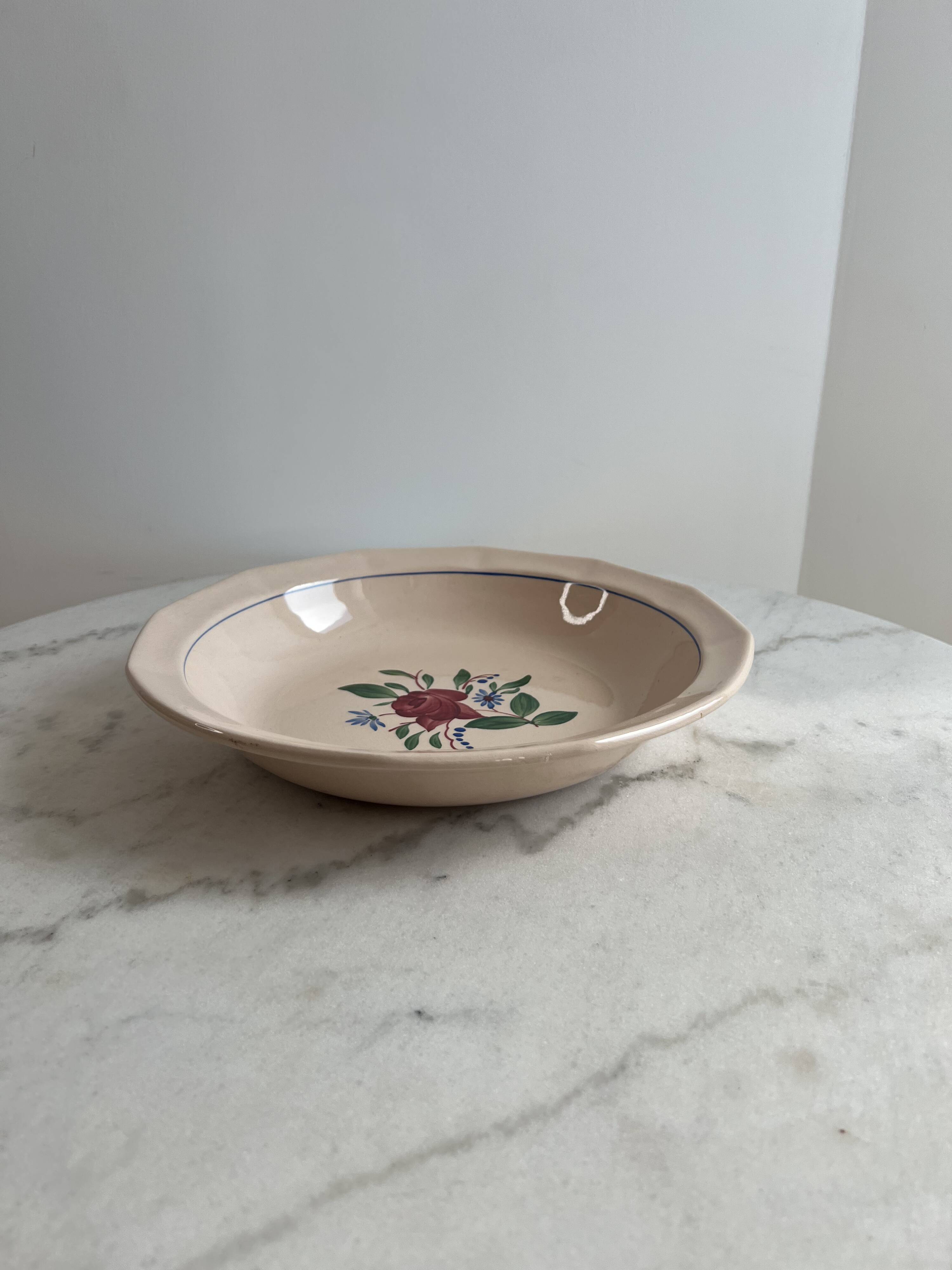 Presentation plate Sarreguemines and Digoin hand-painted