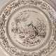 Series of 6 earthenware dessert plates by GIEN models Fables by Lafontaine