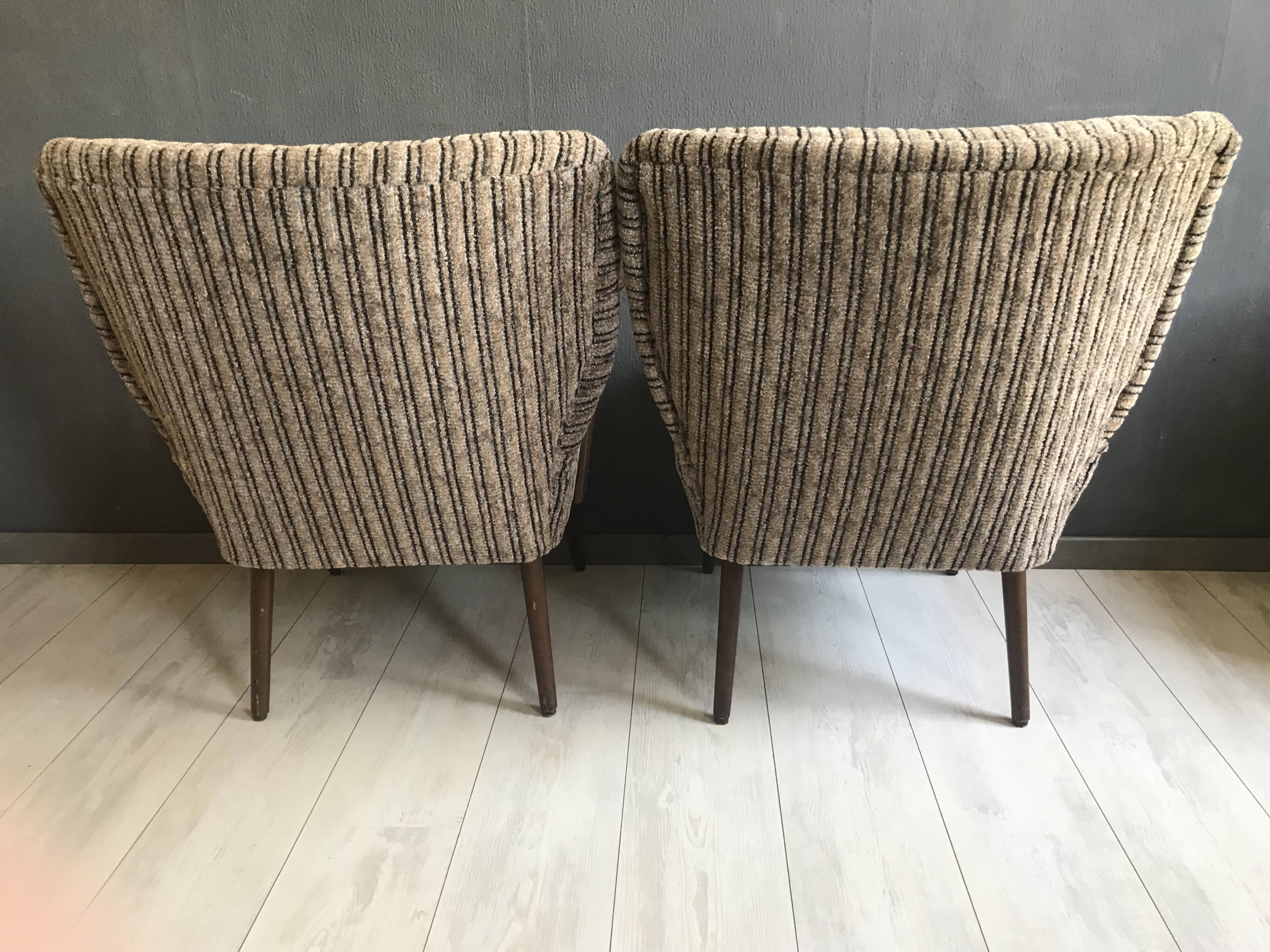 Set of 2 Vintage Cocktail Club Chairs, 1950s