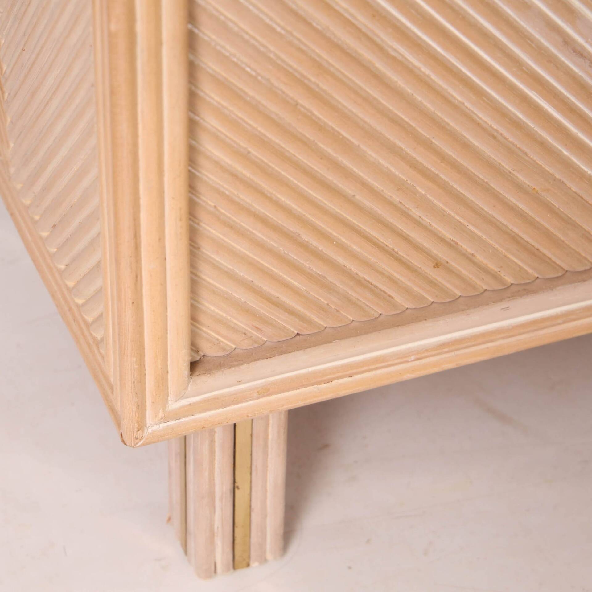 Rattan and brass sideboard