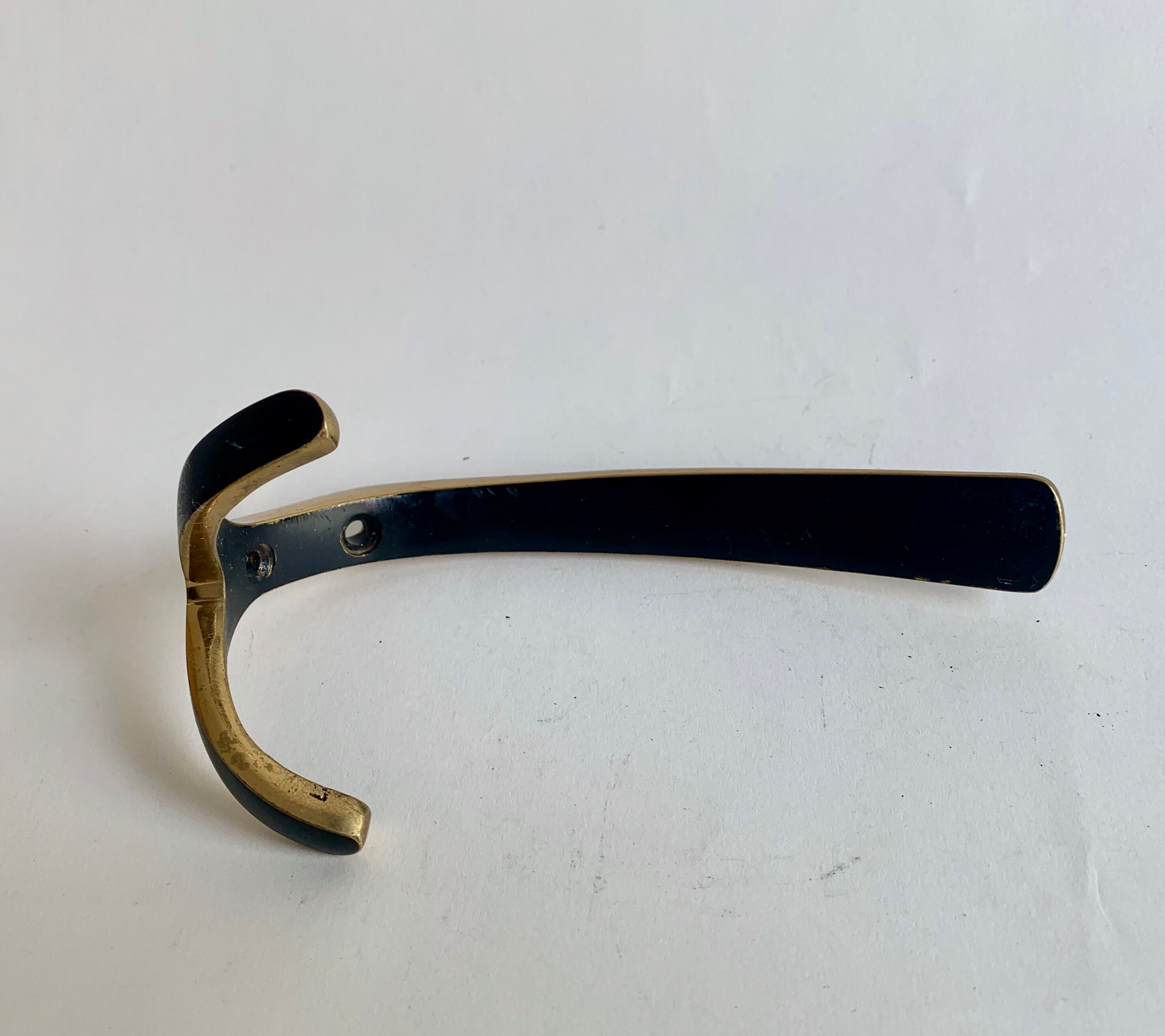 Brass wall coat hooks from Herta Baller, set of 5