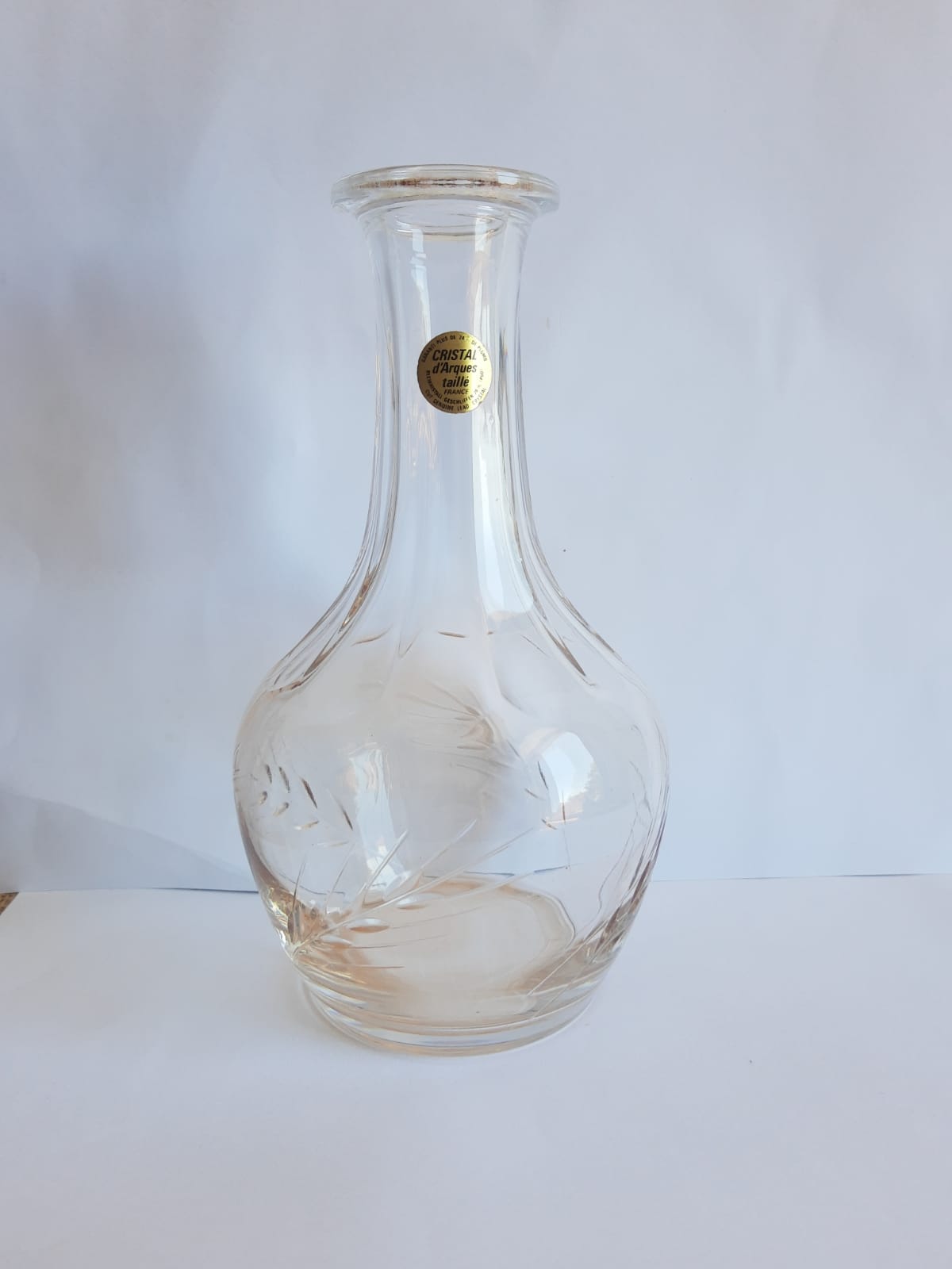 Carafe cristal d'arques épis taillé vintage