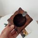 Vintage brutalist ashtray in carved wood