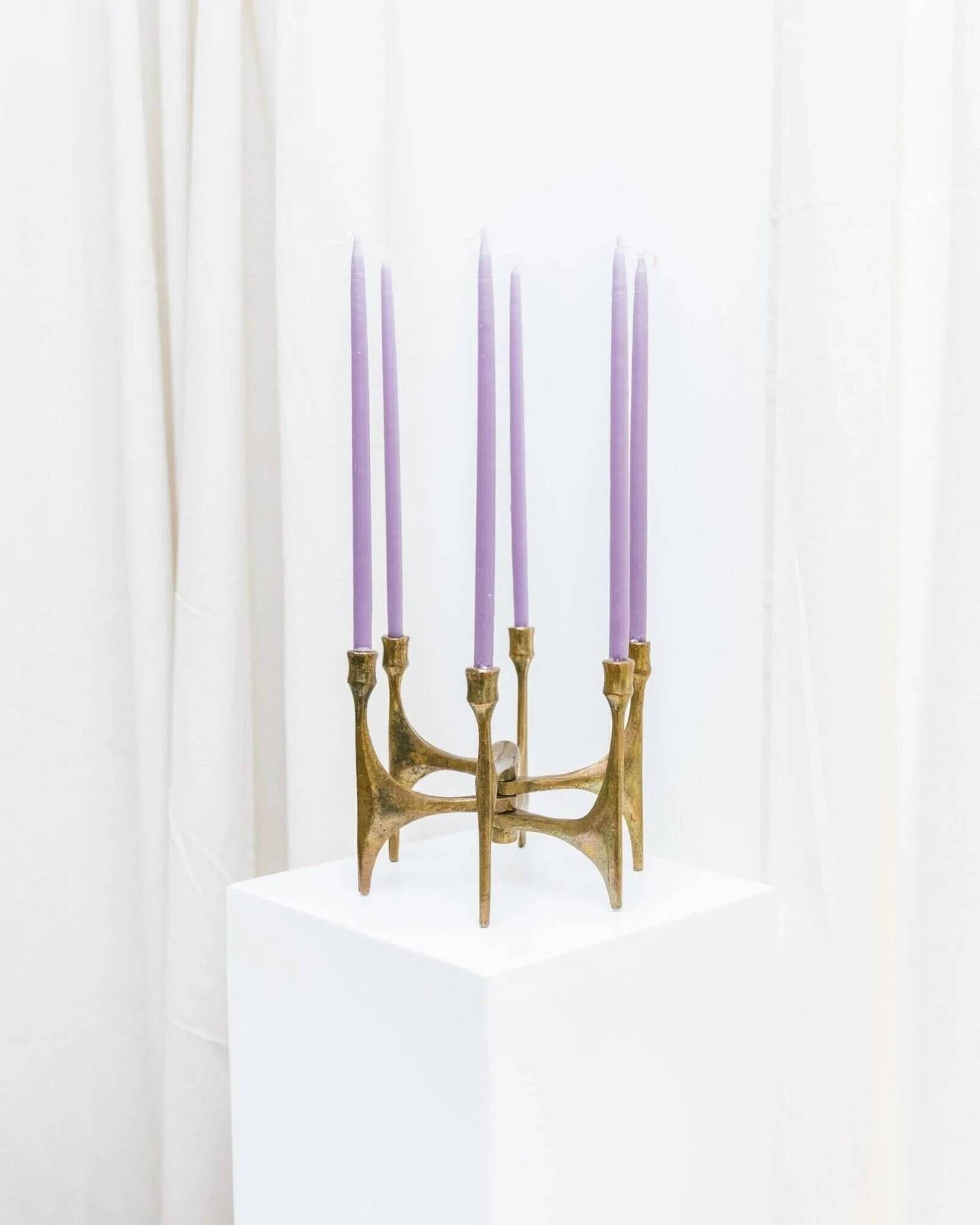 Doré Bronze Six-Arm Candleholder by Michael Harjes, Made in Germany, 1960s Mid-Century Modern