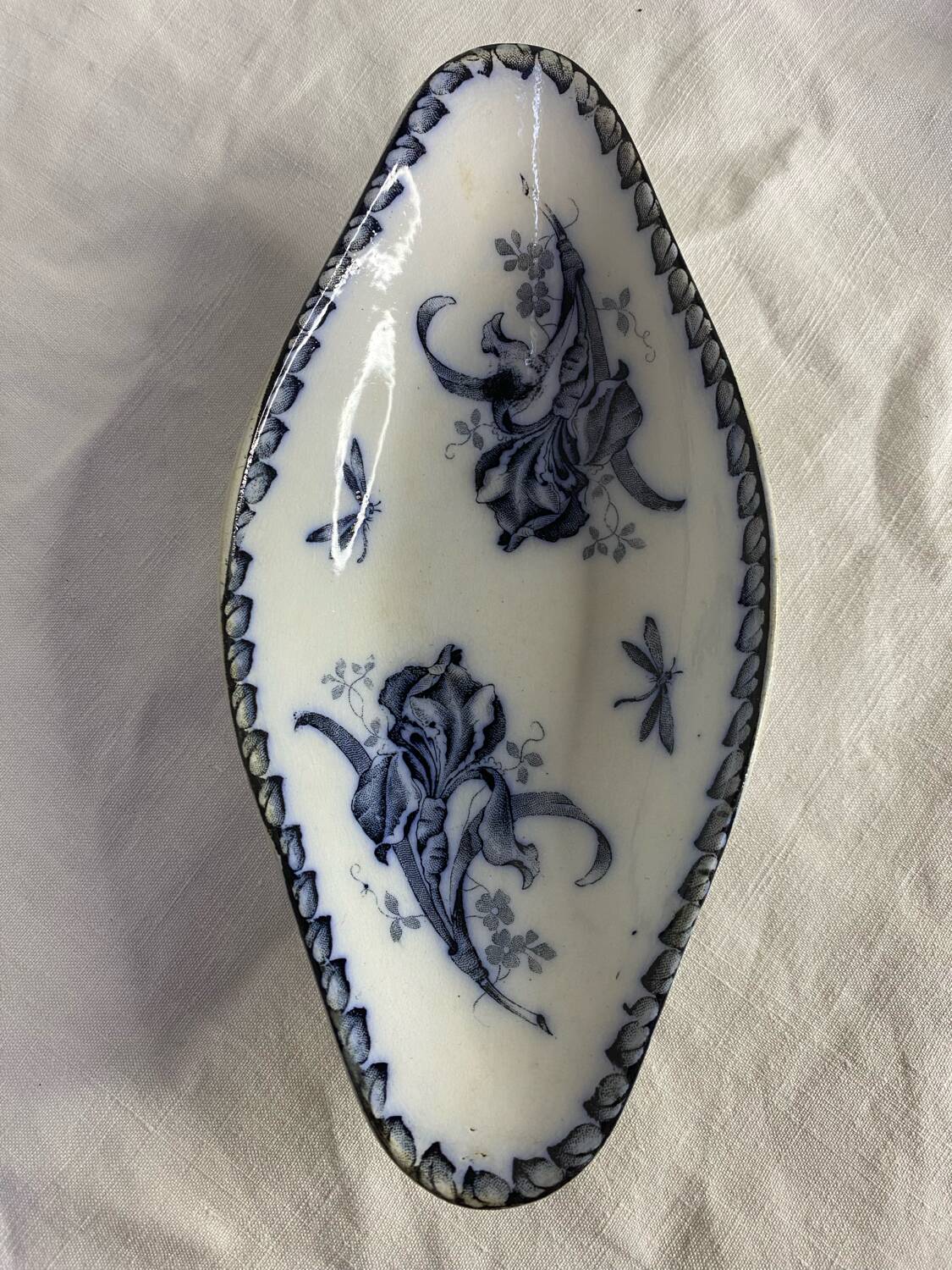 Lot de 2 raviers anciens Elchinger Badonviller – décors bleus