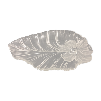 Flower pattern glass dish