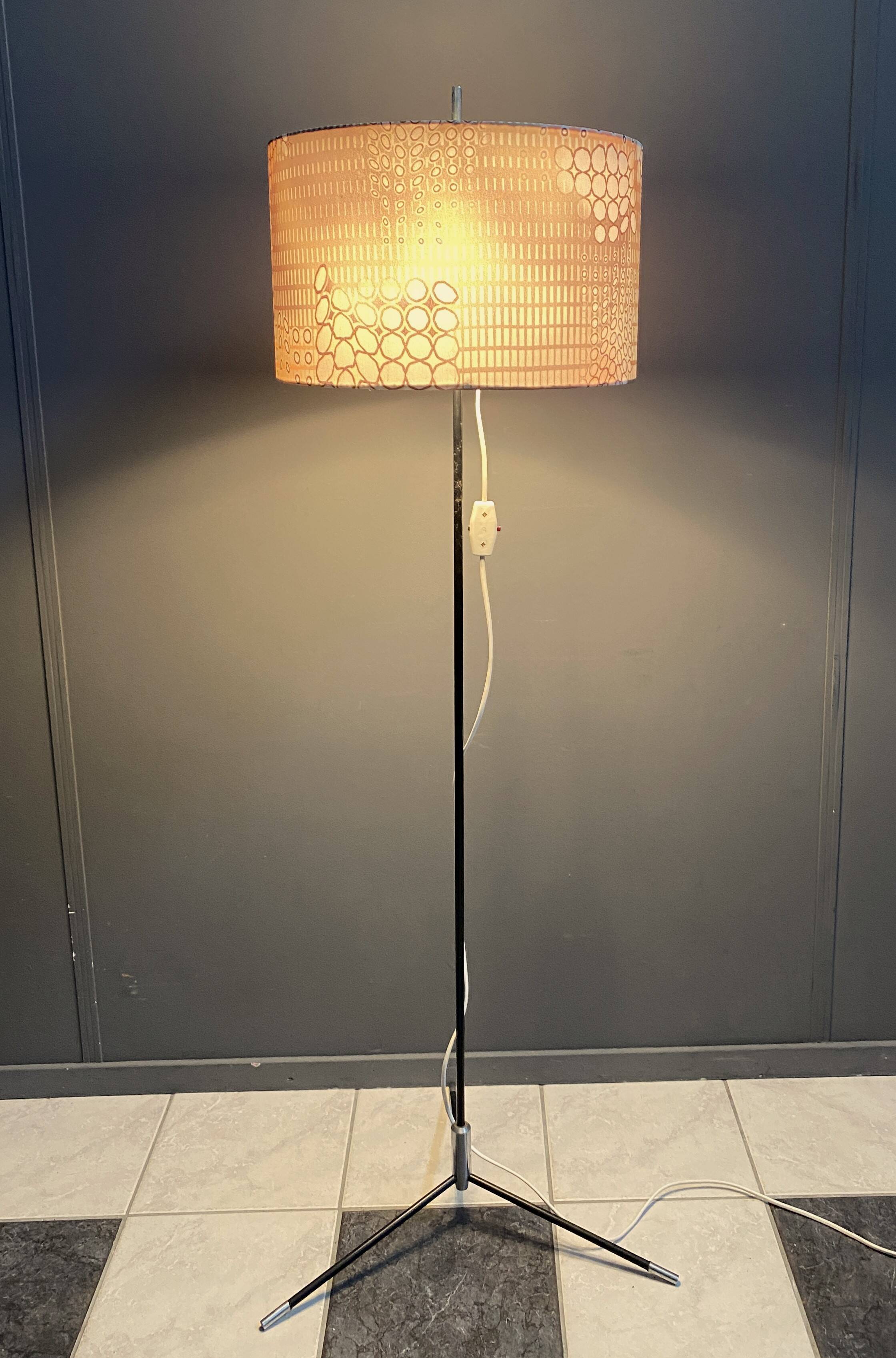 VEB Floor lamp 1960s black tripod base