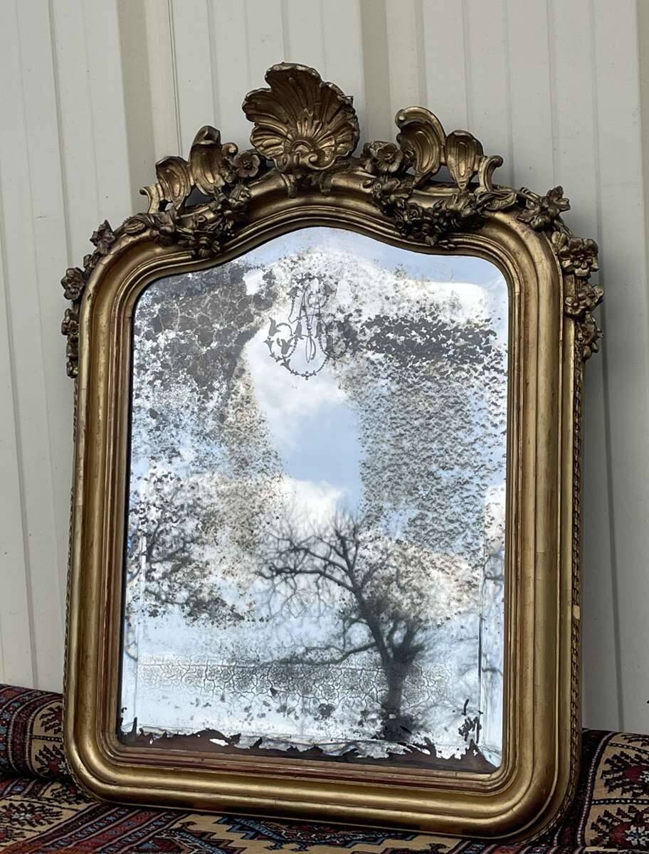 Louis XV mirror, early 19th century, restored.