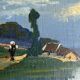 Oil on panel, Breton landscape signed, beautiful frame early 20th century.