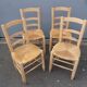 Suite de 4 chaises paillées