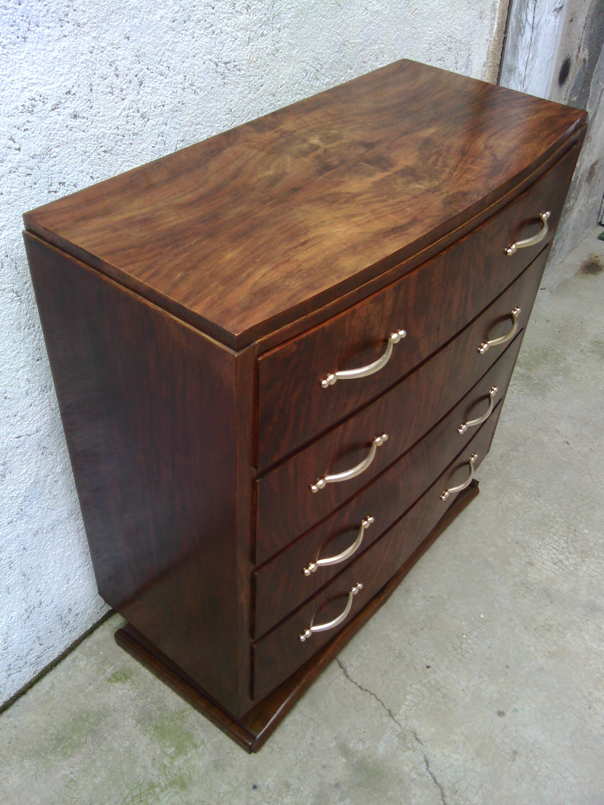 Art Deco curved chest of drawers