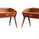 Pair of italian 1950's night stands bed side tables