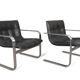 Modern leather and steel armchair