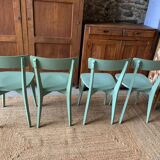Set of 4 green bistro chairs