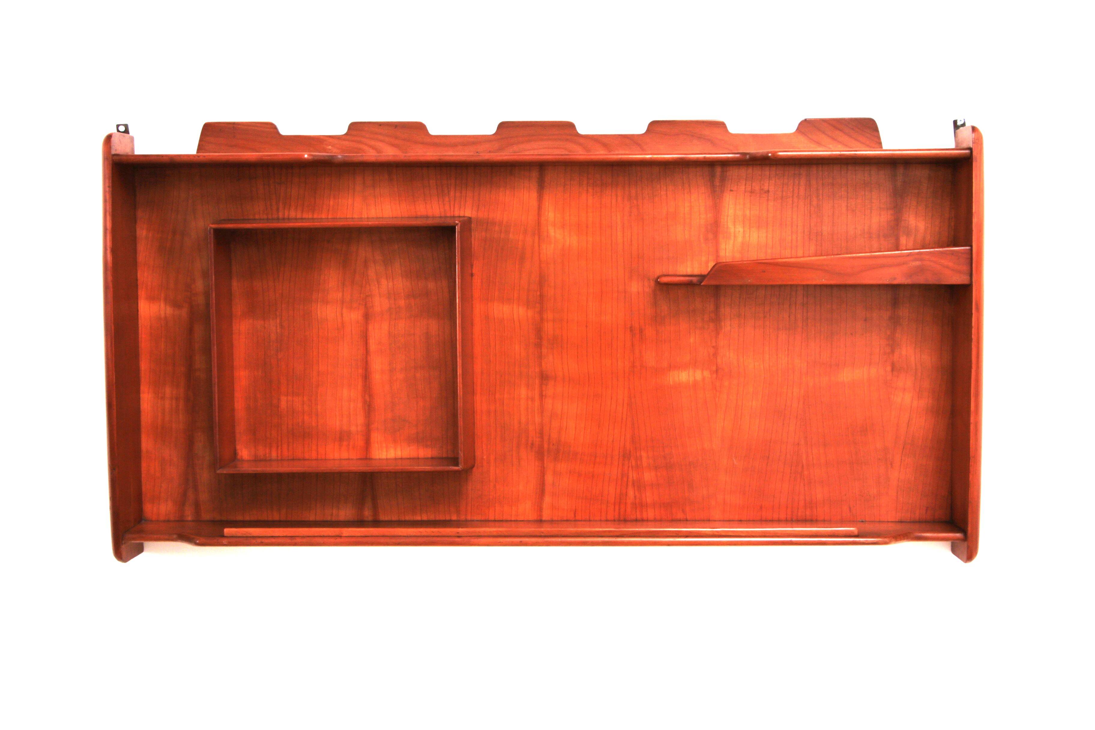 Italian Handmade Walnut wall cabinet from the 1960s.