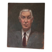 Oil portrait on panel.