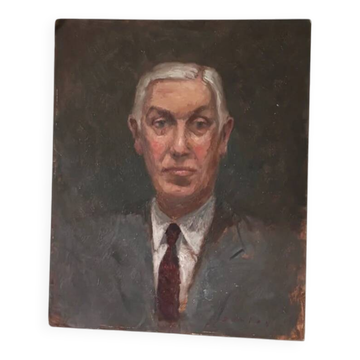 Oil portrait on panel.