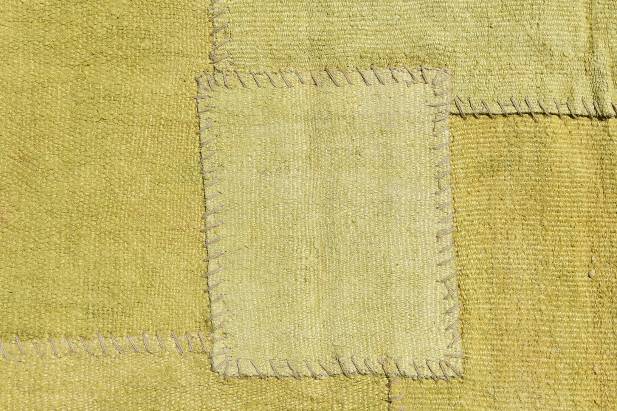 Mustard Yellow Decorative Turkish Kilim Carpet Rug, 212x305 Cm