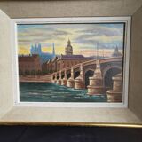 Oil on canvas, view of Lyon signed Charles Basset