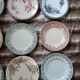 12 antique flat plates in ironstone