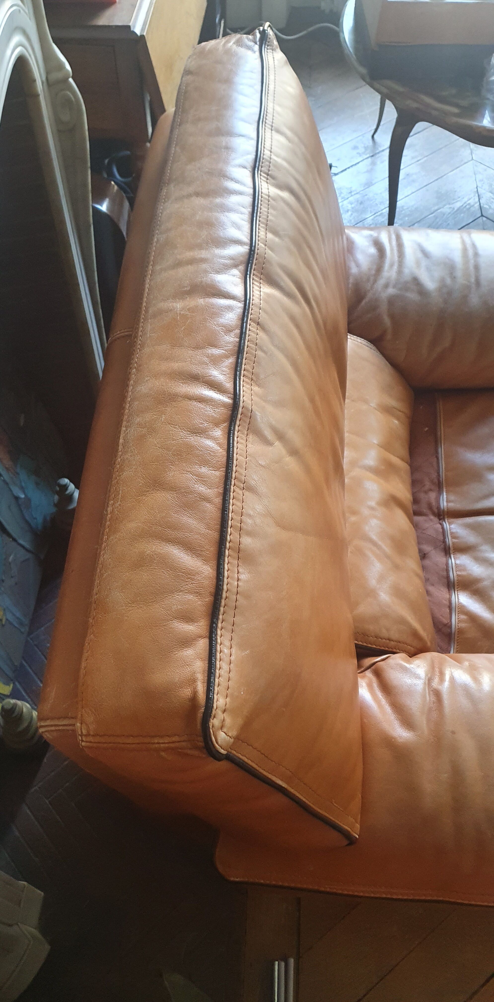 Fauteuil cuir Roche Bobois 1970