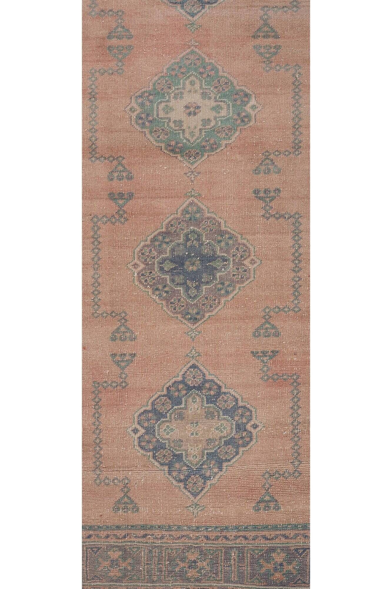 Vintage Turkish hallway rug 80x677 cm