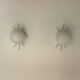 Pair of vintage wall lights, chrome and opaline, France, 1970