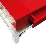 Large table low red laqué