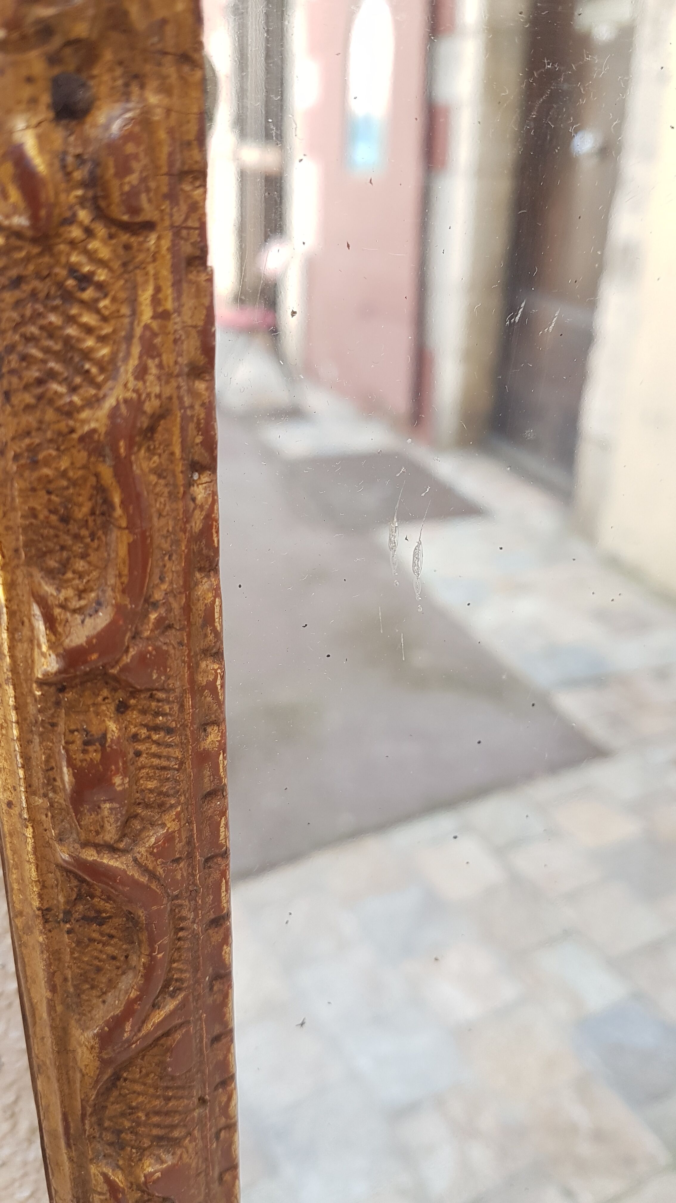 Old mirror gilded wood late nineteenth