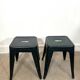 Paire de tabourets Tolix vert foncé