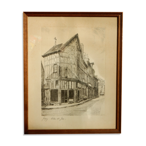 Estampe gravée sur cuivre signée