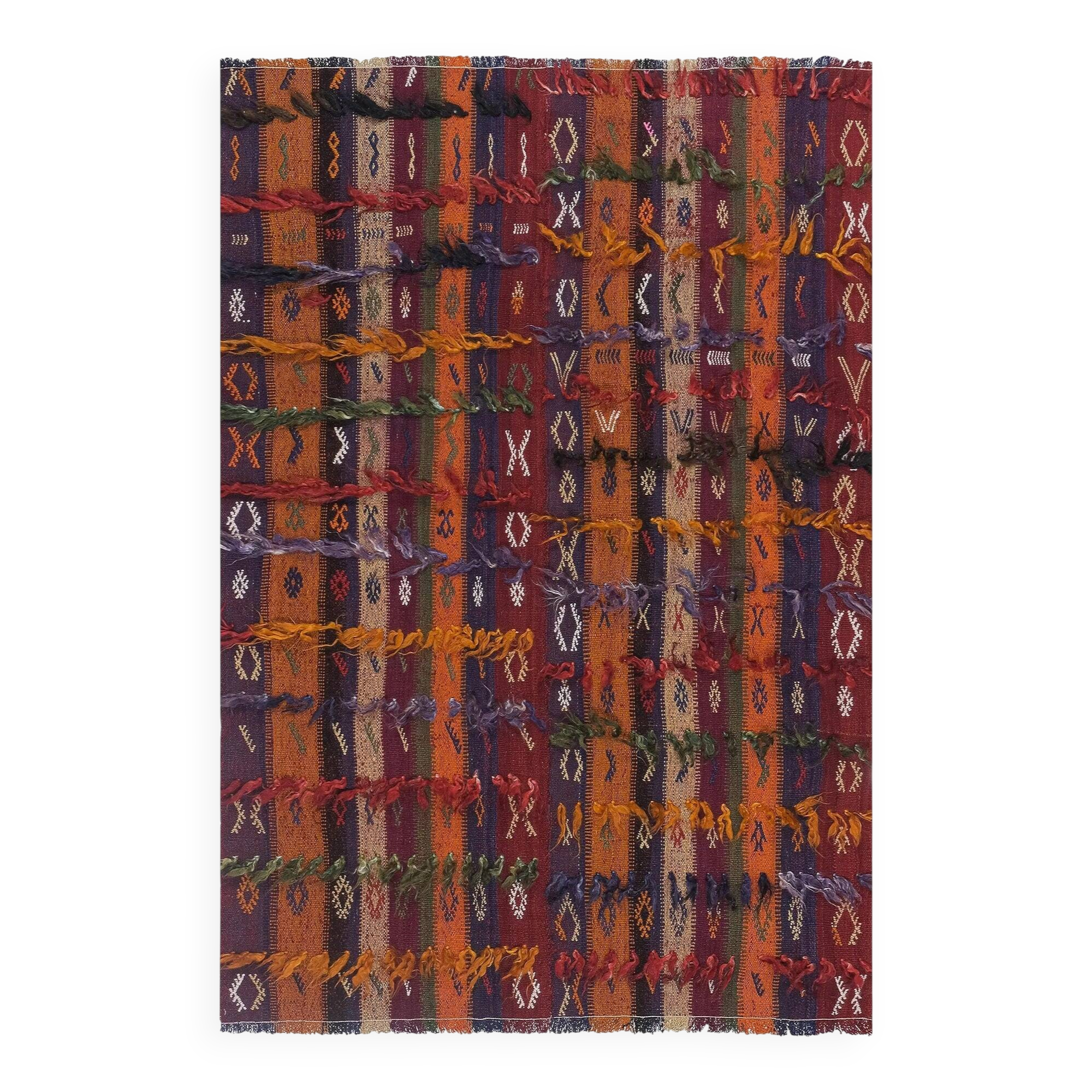 Vintage Turkish handmade rug 141x181 cm