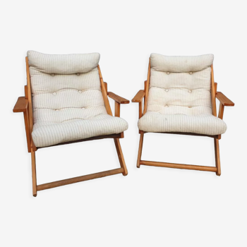 Pair of Kon-Tiki armchairs by Gillis Lundgren 1980's