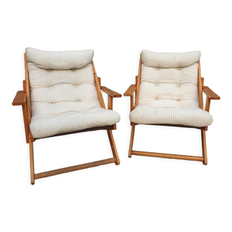 Pair of Kon-Tiki armchairs by Gillis Lundgren 1980's