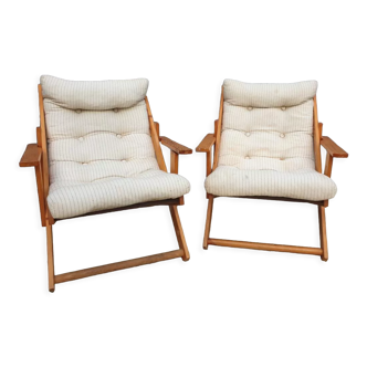 Paire de fauteuils Kon-Tiki par Gillis Lundgren 1980's